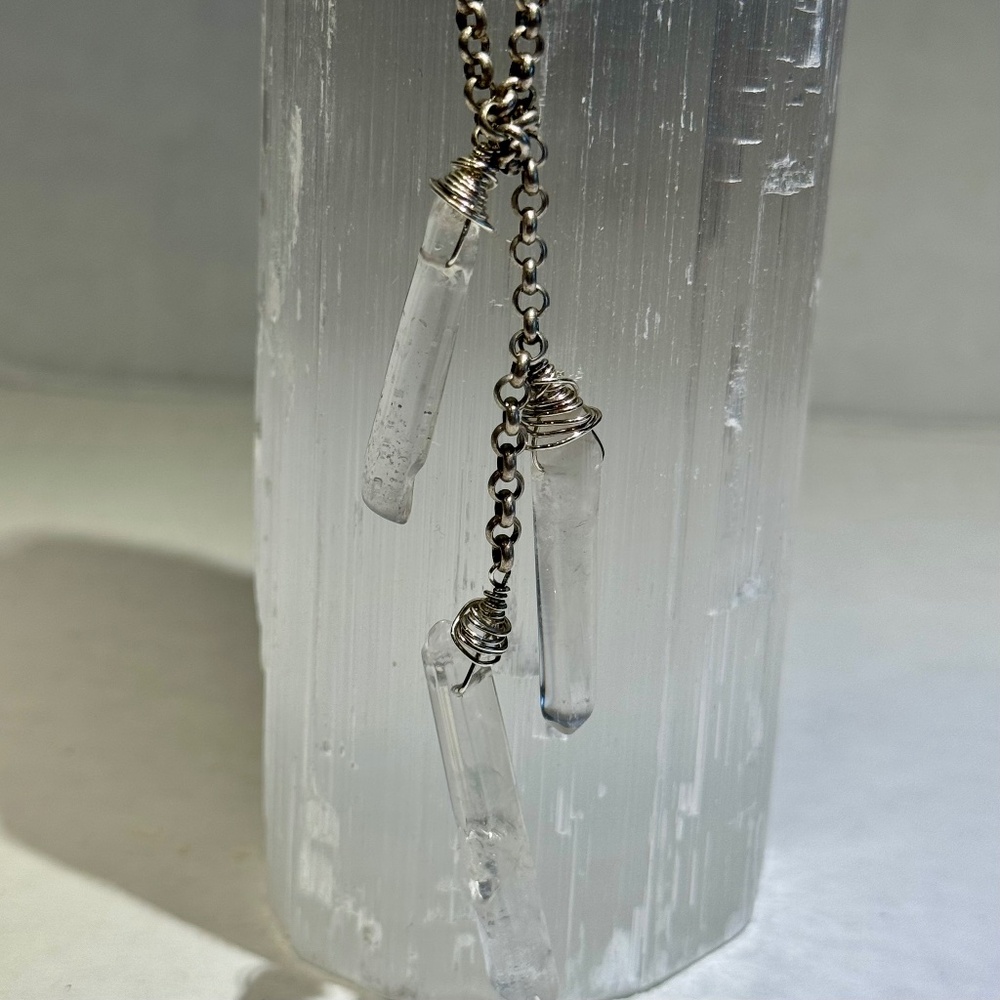 Healing energy! Clear quartz and sterling necklace! Handmade gift.